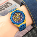 FORSINING Fashion Automatic Mens Watches Top Brand Mechanical Transparent Waterproof Military Stainless Steel Sport Wristwatches