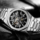 FORSINING Fashion Automatic Mens Watches Top Brand Mechanical Transparent Waterproof Military Stainless Steel Sport Wristwatches