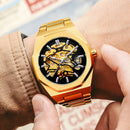 FORSINING Fashion Automatic Mens Watches Top Brand Mechanical Transparent Waterproof Military Stainless Steel Sport Wristwatches