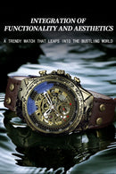 UTHAI Retro Men Watch Business Waterproof Bronze Automatic Mechanical Machine Watch Leather Strap Male Fashion Clock Wristwatch