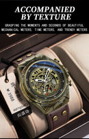 UTHAI Retro Men Watch Business Waterproof Bronze Automatic Mechanical Machine Watch Leather Strap Male Fashion Clock Wristwatch