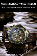 UTHAI Retro Men Watch Business Waterproof Bronze Automatic Mechanical Machine Watch Leather Strap Male Fashion Clock Wristwatch